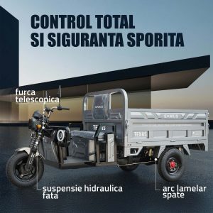 Triciclu cargo electric TEXAS 170/130-12T1500 60V58Ah pentru transport marfă