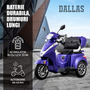 triciclu electric 3 roți Samus Dallas albastru